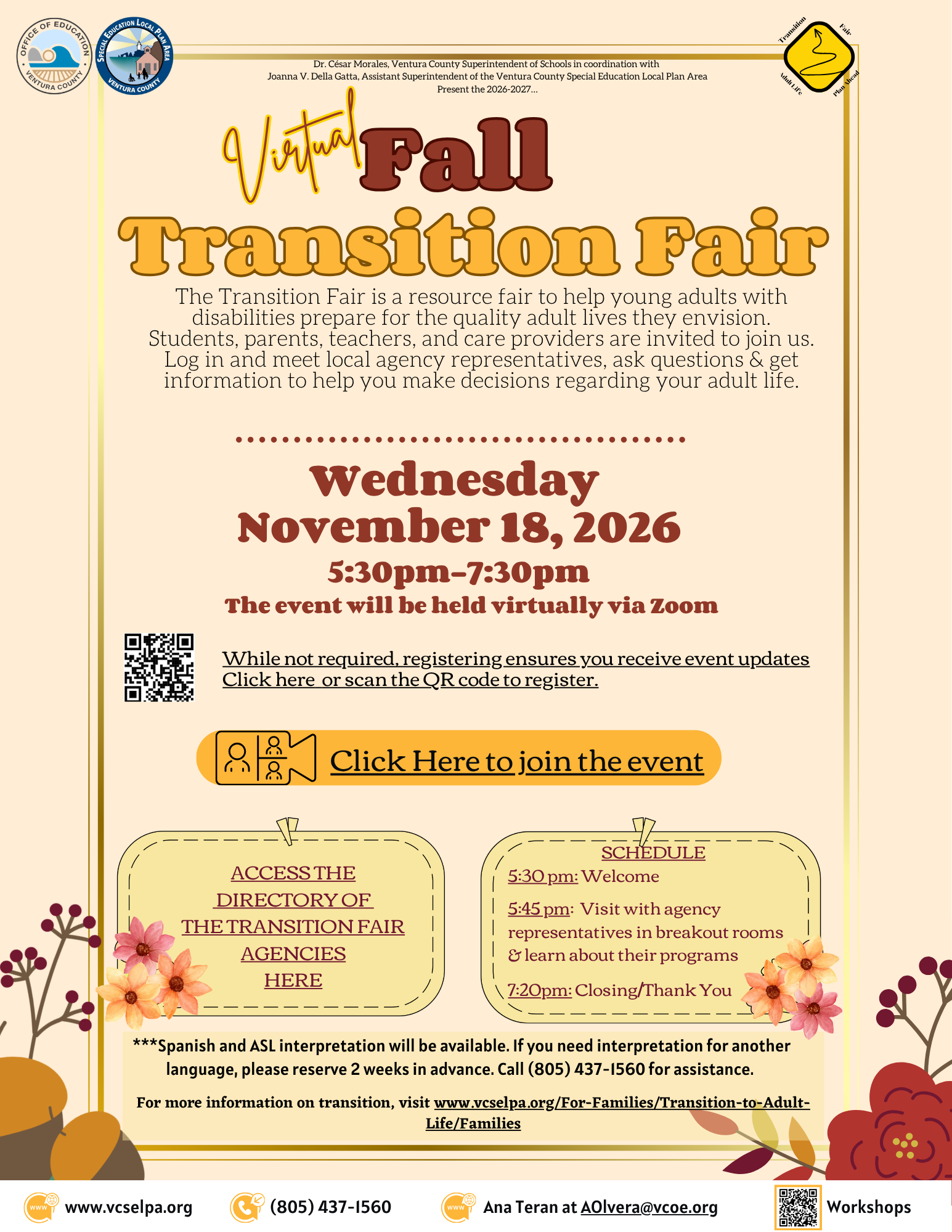 Flyer Fall Transition Fair November 18, 2026